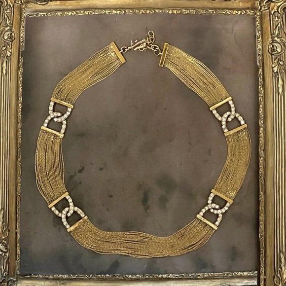 VINTAGE • Monet Chain Crystal Gemini Link Necklace - Picture 4 of 4